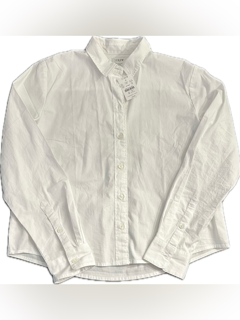 J. Crew White Long-Sleeve Button-Up Dress Shirt